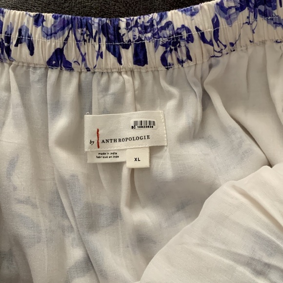 Anthropologie jacie Floral Blue and White Women's Skirt sz XL - Picture 5 of 8